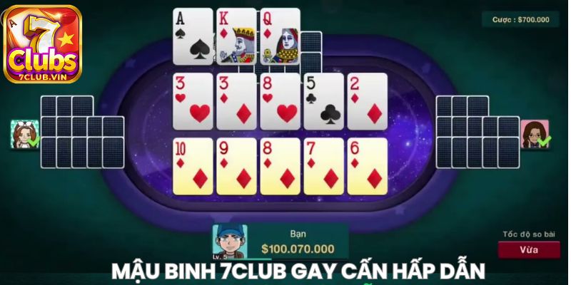 Cách chơi Mậu Binh 7Club kiểu 3 phé bắn bài